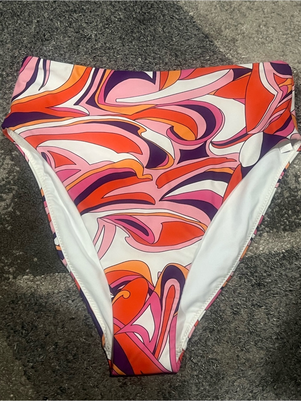 Express High-Waist Bikini Bottoms in Pink, Orange, Purple, White